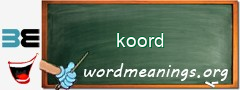 WordMeaning blackboard for koord